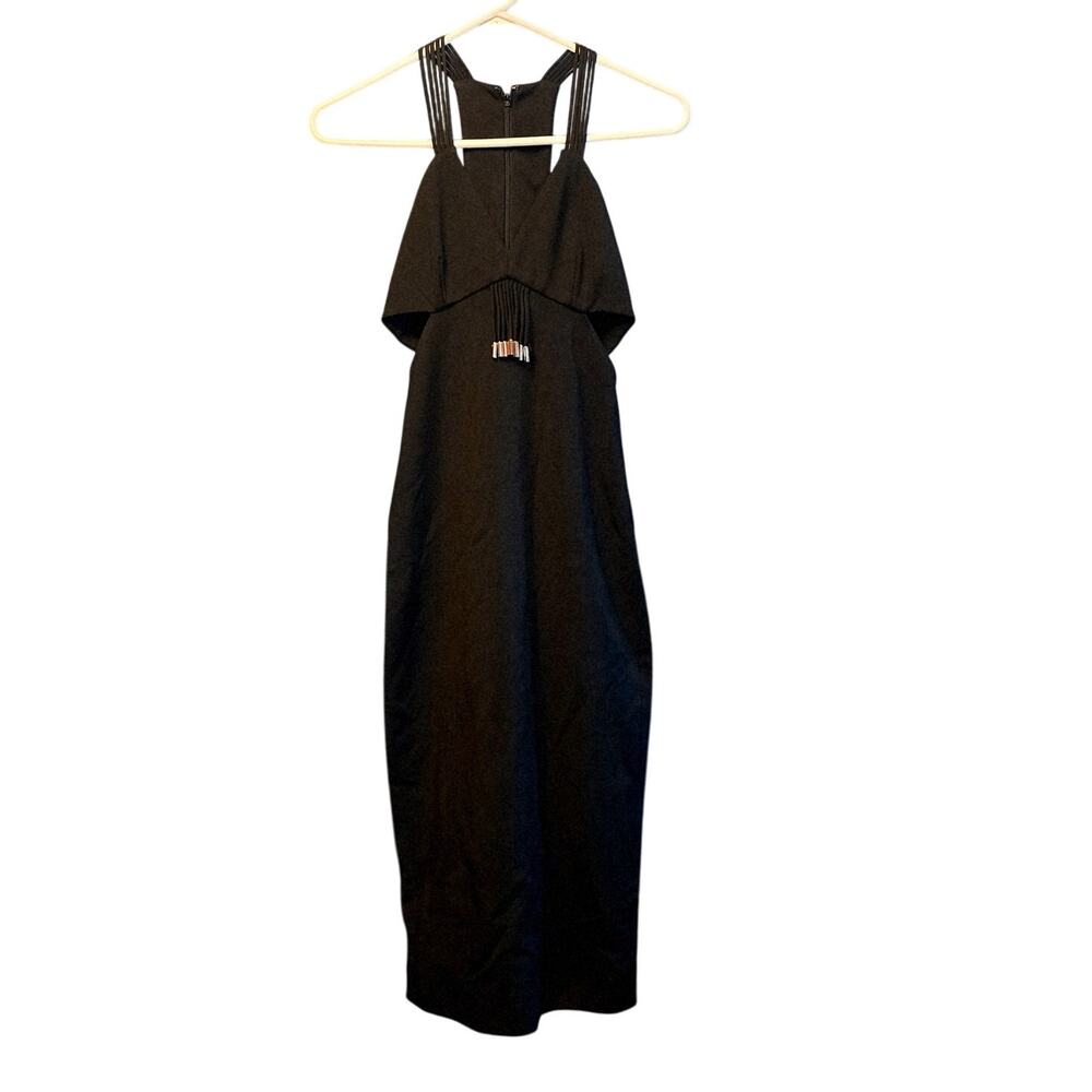 Cushnie Et Ochs black cut out midi dress